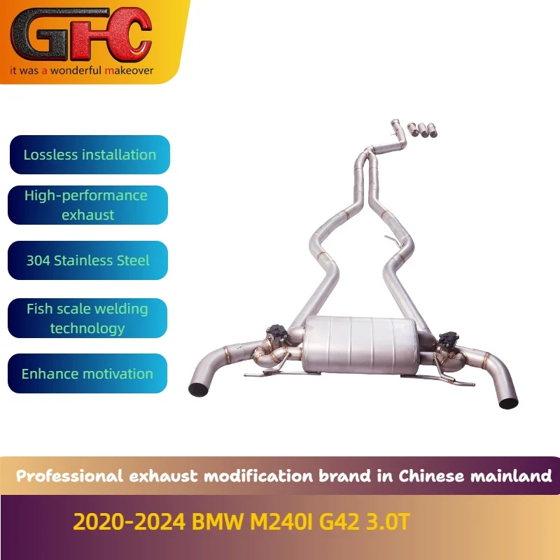 Applicable to the 2020-2023 BMW M240I G42 3.0T 304 Stainless Steel Catback High-performance Exhaust System with Muffler
Applicable to the 2020-2023 BMW M240I G42 3.0T 304 Stainless Steel Catback High-performance Exhaust System with Muffler