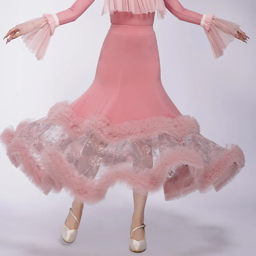 New Style Ballroom Dance Cake Dress Stage Dress Black Long Dress Rose Pink Mocha Waltz Embroidered Practice Skirt
New Style Ballroom Dance Cake Dress Stage Dress Black Long Dress Rose Pink Mocha Waltz Embroidered Practice Skirt