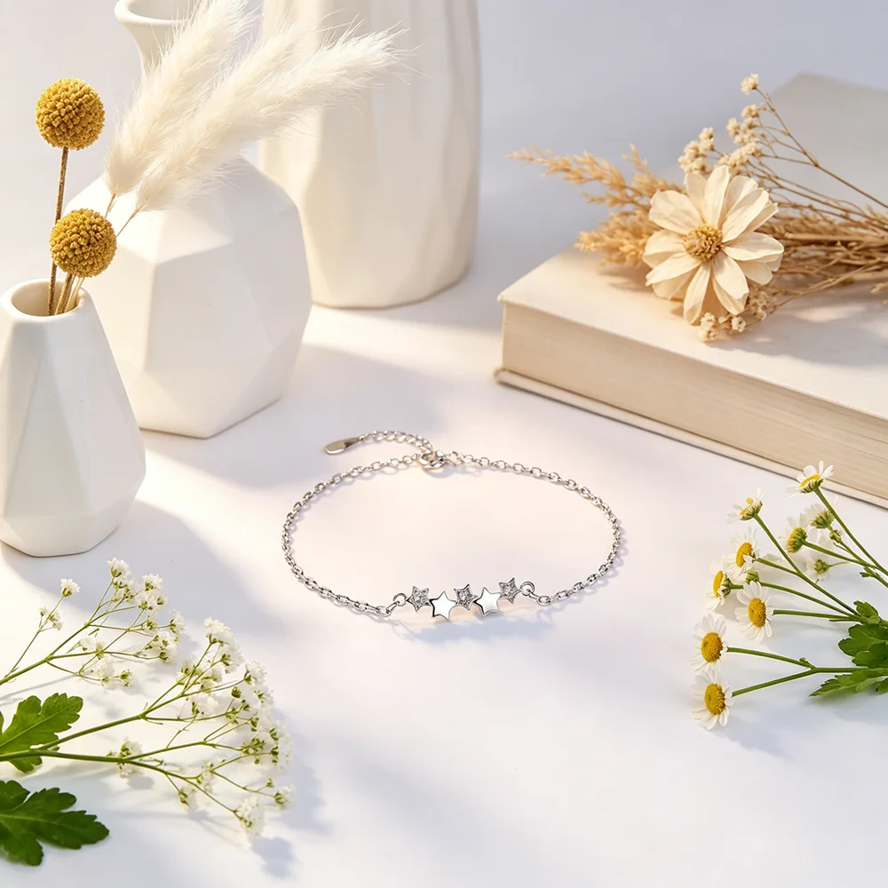 High Quality Girls Fashion 925 Sterling SilverShinning Star Crystal Pendant Bracelet For Valentines' Day/Birthday
High Quality Girls Fashion 925 Sterling SilverShinning Star Crystal Pendant Bracelet For Valentines' Day/Birthday
