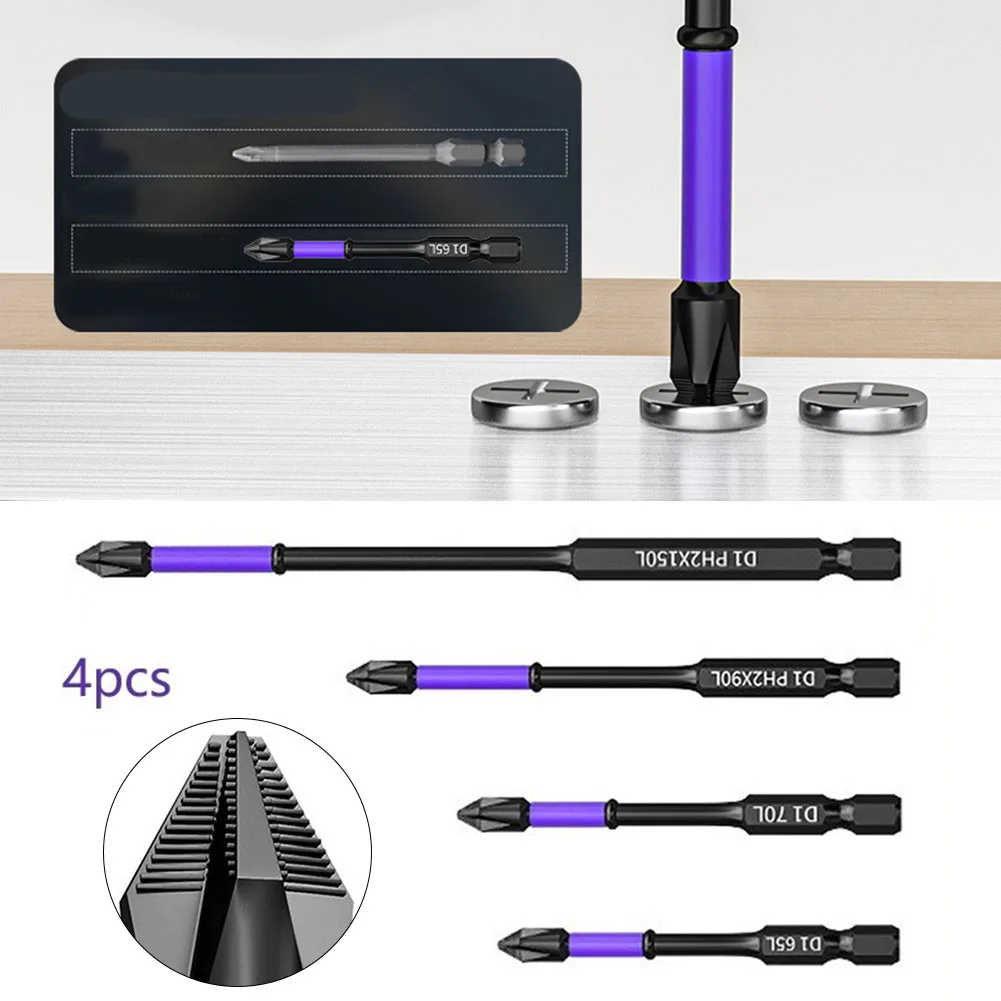Hand Tools Batch Head Non-slip Black Magnetic Batch Head 4Pcs Alloy Steel Drill Bit Impact-resistant Exquisite
Hand Tools Batch Head Non-slip Black Magnetic Batch Head 4Pcs Alloy Steel Drill Bit Impact-resistant Exquisite