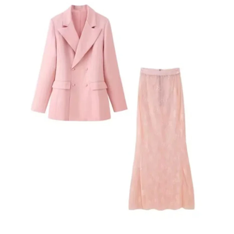 Street Women Lapel Double Breasted Waist-closing Blazer Jacket+Translucent Rear Zipper A-line High Waist Skirt Two Piece Set
Street Women Lapel Double Breasted Waist-closing Blazer Jacket+Translucent Rear Zipper A-line High Waist Skirt Two Piece Set