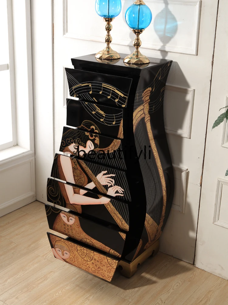 Black modern simple light luxury bedroom solid wood storage multi-bucket TV next to small decorative high cabinet
Black modern simple light luxury bedroom solid wood storage multi-bucket TV next to small decorative high cabinet