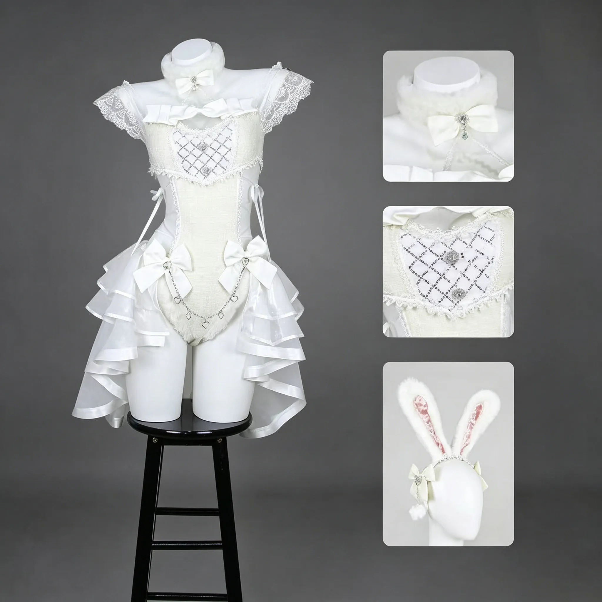 White Cosplay Dress Sheer Tulle Tweed Cute Princess Style Japanese Role Play Costume for Women Halloween Party AniMuse
White Cosplay Dress Sheer Tulle Tweed Cute Princess Style Japanese Role Play Costume for Women Halloween Party AniMuse
