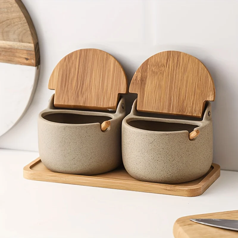 ceramic bamboo and wood cover seasoning jar seasoning box kitchen condiment storage jar restaurant household salt sugar jar set
ceramic bamboo and wood cover seasoning jar seasoning box kitchen condiment storage jar restaurant household salt sugar jar set