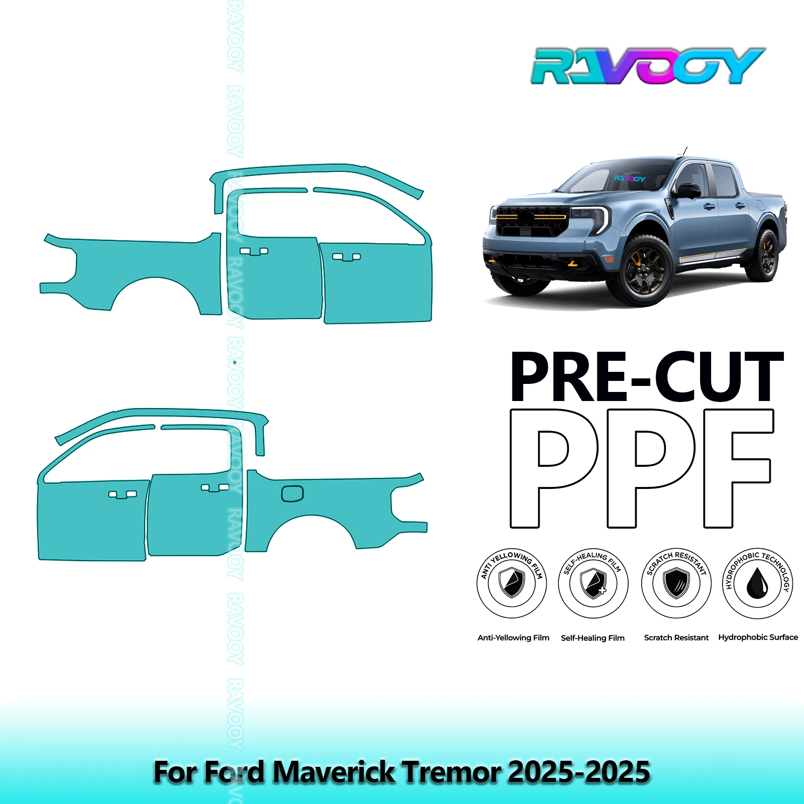 For Ford Maverick Tremor 2025-2025 8.5mil Clear Matte Pre-Cut PPF Door & A/B Pillar Kit TPU Paint Protection Film Set
For Ford Maverick Tremor 2025-2025 8.5mil Clear Matte Pre-Cut PPF Door & A/B Pillar Kit TPU Paint Protection Film Set