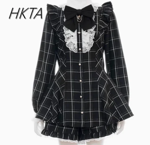 Japanese SC Set Summer New Short-sleeve Stand-up Collar Slim-fit Dress Sets Mine Slim Waist Bow Shirt Dress Shorts Two Piece Set
Japanese SC Set Summer New Short-sleeve Stand-up Collar Slim-fit Dress Sets Mine Slim Waist Bow Shirt Dress Shorts Two Piece Set