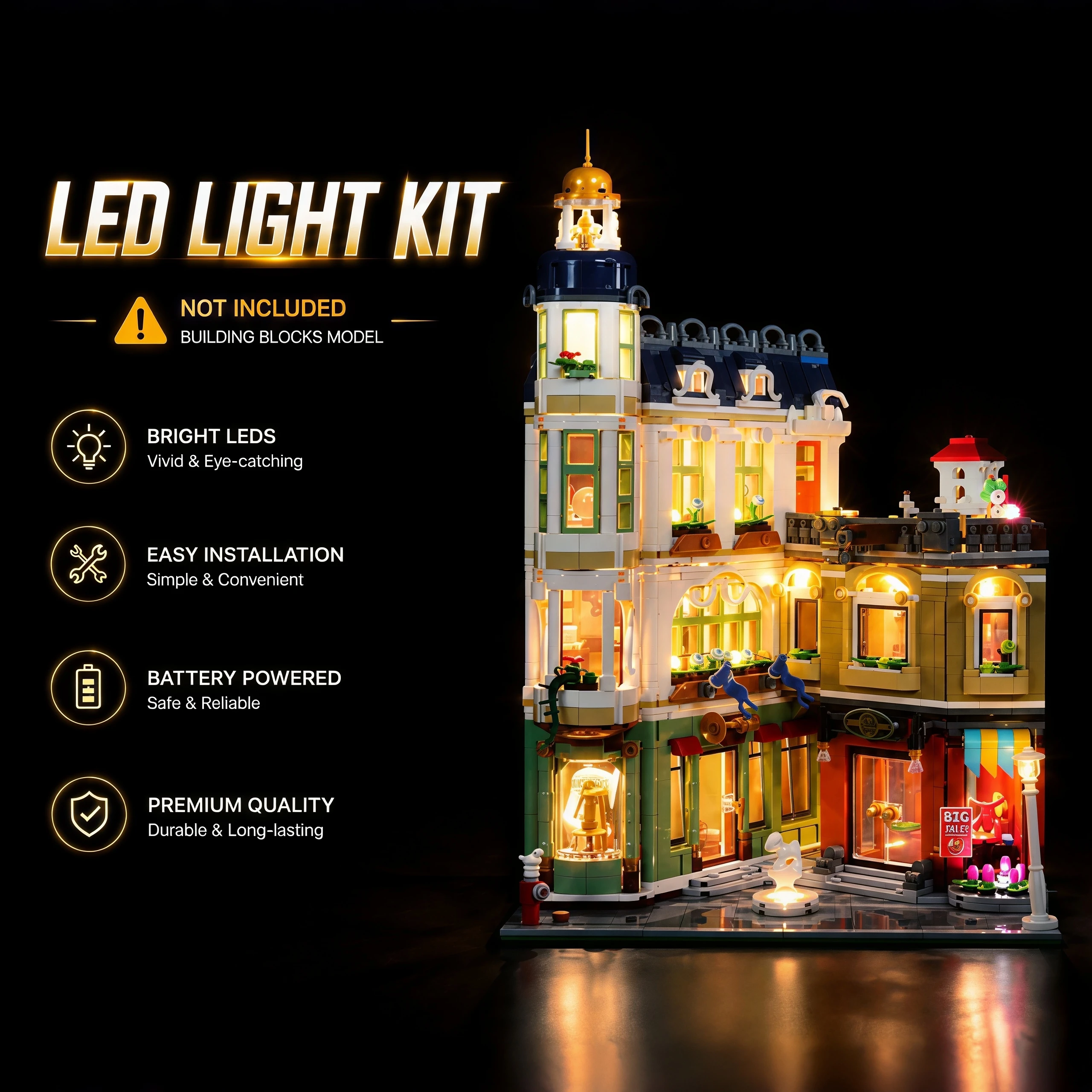 HPROSPER 5V LED Light (No Model) For 11371 Icons Shopping Street Decorative lights With battery box
HPROSPER 5V LED Light (No Model) For 11371 Icons Shopping Street Decorative lights With battery box