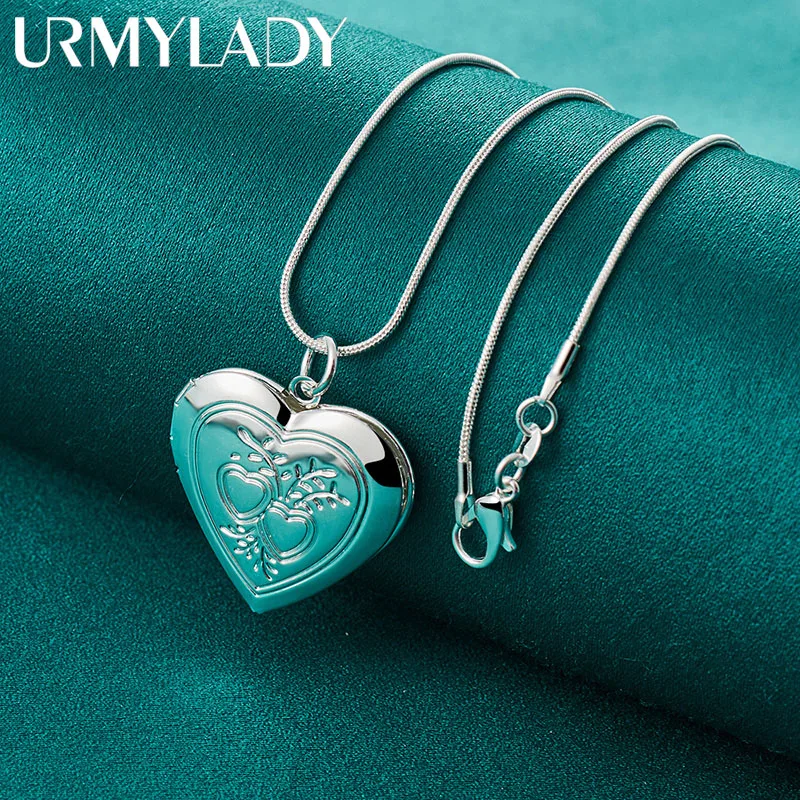 URMYLADY 925 Sterling Silver Heart Photo Frame 16-30 Inch Pendant Necklace For Women Wedding Engagement Gift Fashion Jewelry
URMYLADY 925 Sterling Silver Heart Photo Frame 16-30 Inch Pendant Necklace For Women Wedding Engagement Gift Fashion Jewelry