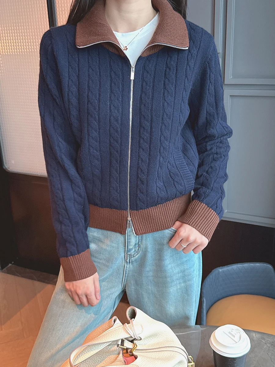 Ele Color Blo M Series Wool Camere Twist Zipper Knitted Open Cardigan Coat for Women Winter Long Sve Knitted Sweater
Ele Color Blo M Series Wool Camere Twist Zipper Knitted Open Cardigan Coat for Women Winter Long Sve Knitted Sweater