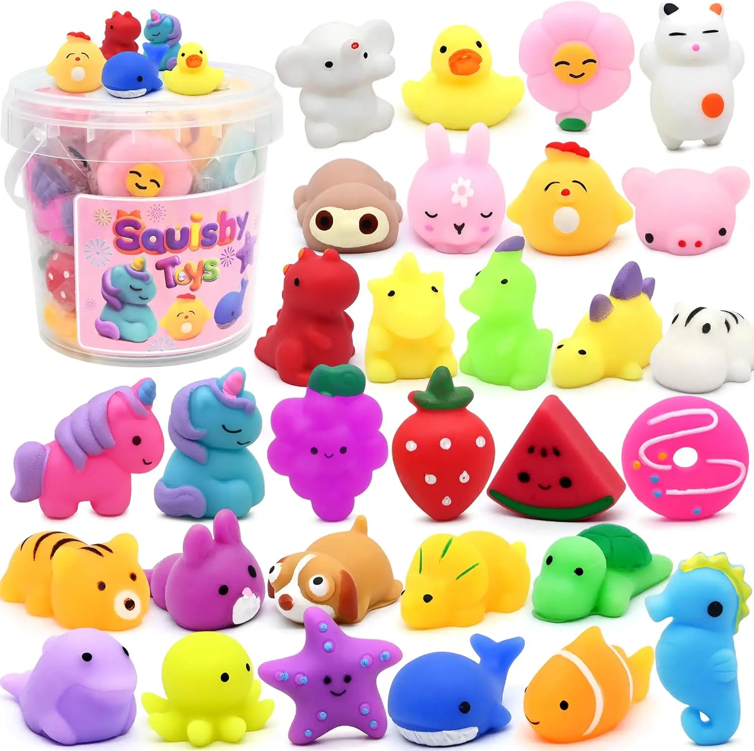 30 Pack Mochi Squishy Toys for Kids, Easter Basket Stuffers Birthday Party Favors Classroom Prizes Stress Relief Fidget Toys
30 Pack Mochi Squishy Toys for Kids, Easter Basket Stuffers Birthday Party Favors Classroom Prizes Stress Relief Fidget Toys