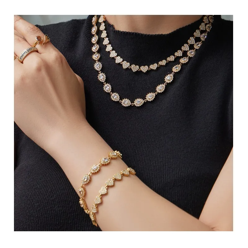 Super Flash Love Water Drop Chain Full Diamond Design Necklace Bracelet Stainless Steel Gold-plated Earrings Set
Super Flash Love Water Drop Chain Full Diamond Design Necklace Bracelet Stainless Steel Gold-plated Earrings Set