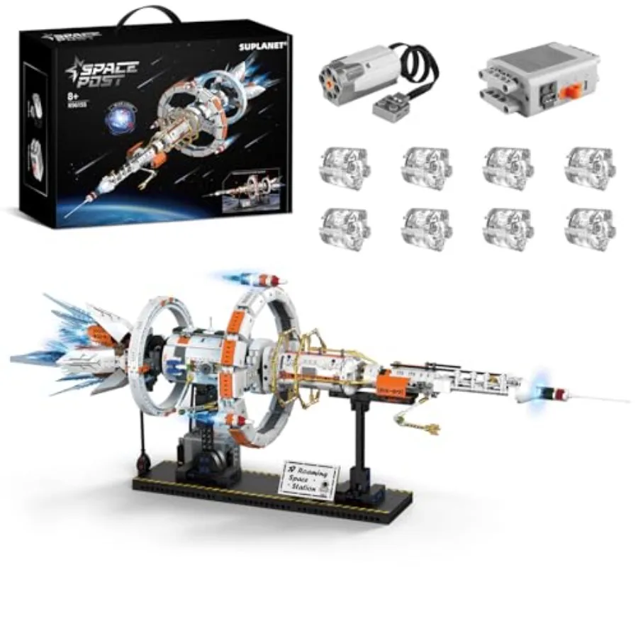 Space Station Spaceship Building Block Set with Motor and LED Lights Space Exploration Model Building Kits with Display Stand S
Space Station Spaceship Building Block Set with Motor and LED Lights Space Exploration Model Building Kits with Display Stand S