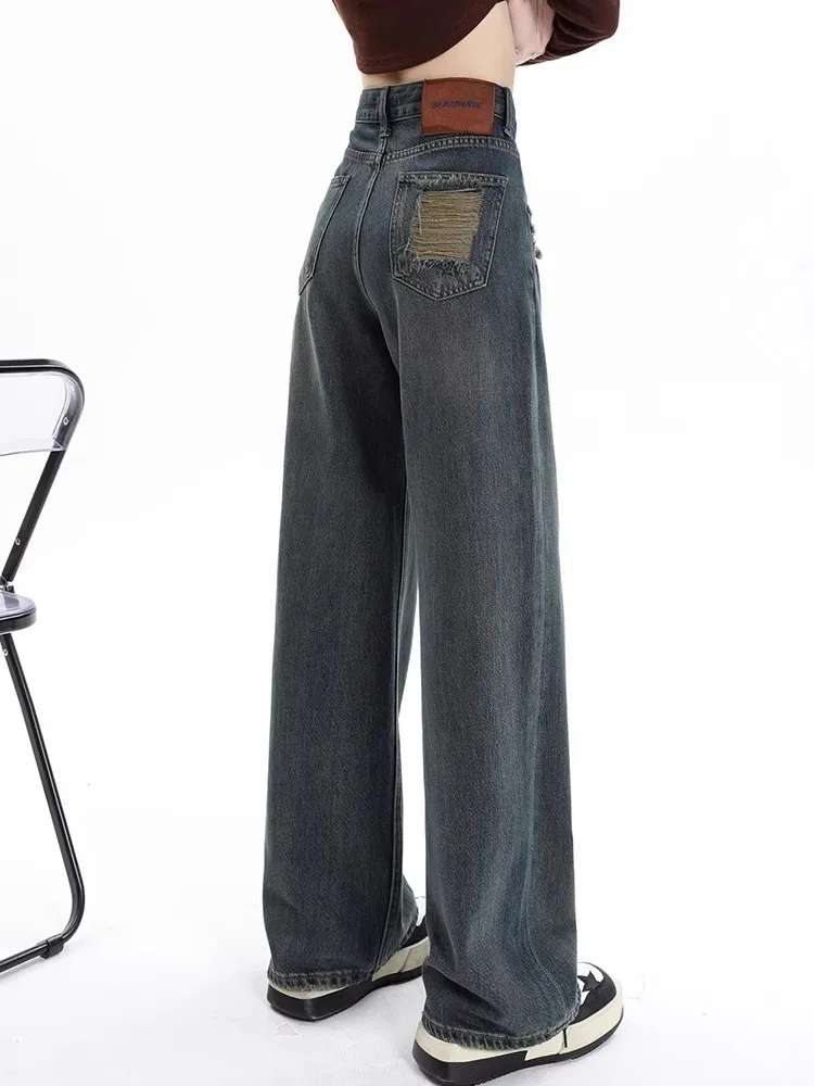 Retro High Waist Straight Leg Jeans Women's 2024 New Narrow Version Wide Leg Pants Versatile Long Trendy Trousers
Retro High Waist Straight Leg Jeans Women's 2024 New Narrow Version Wide Leg Pants Versatile Long Trendy Trousers