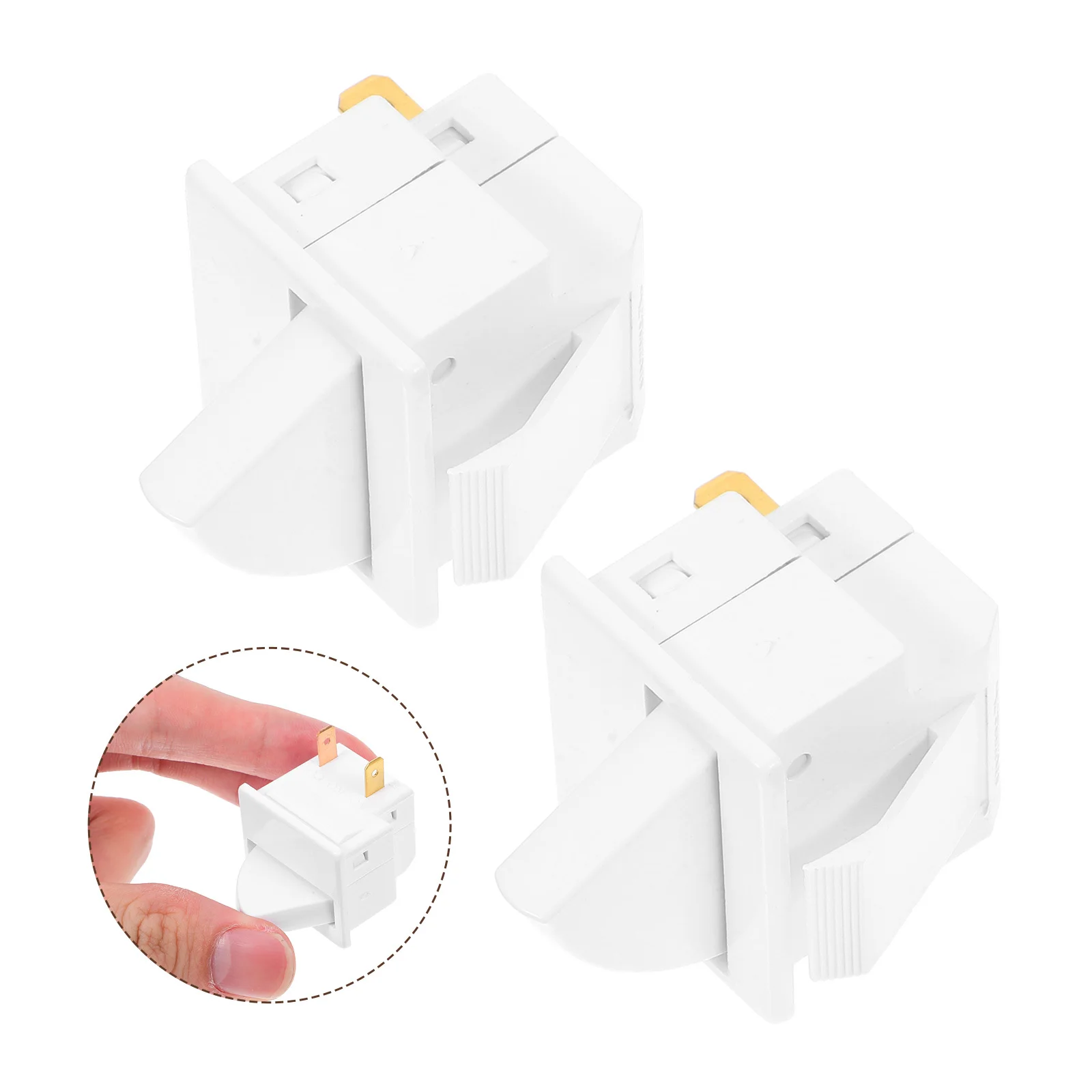 2Pcs Refrigerator Door Switch Replacement 2-Pin Fridge Light Control Part for Door Light Accessories Compatible with Most 
2Pcs Refrigerator Door Switch Replacement 2-Pin Fridge Light Control Part for Door Light Accessories Compatible with Most