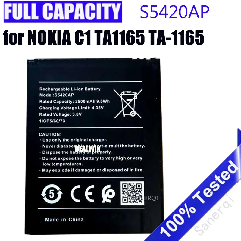 S5420AP 2500mAh Repalcement Battery for NOKIA C1 TA1165 TA-1165 S5420AP Smart Phone Battery Batteries Bateria
S5420AP 2500mAh Repalcement Battery for NOKIA C1 TA1165 TA-1165 S5420AP Smart Phone Battery Batteries Bateria
