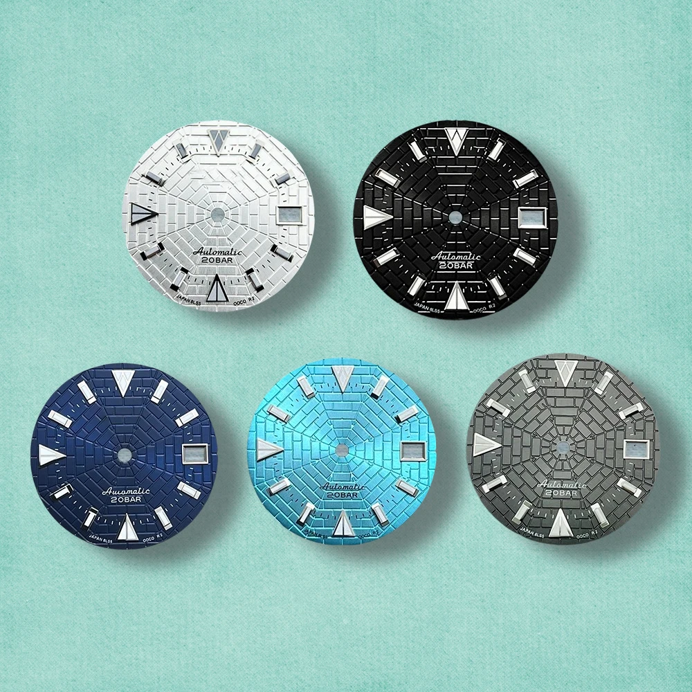 28.5mm High Quality S Logo NH35 Dial Sunray Dial Suitable For NH35/NH36 Movement Spider Web Green Luminous NH35 Accessories
28.5mm High Quality S Logo NH35 Dial Sunray Dial Suitable For NH35/NH36 Movement Spider Web Green Luminous NH35 Accessories