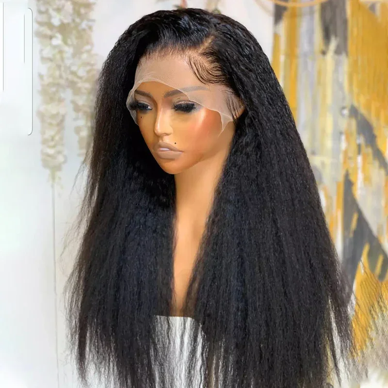 Glueless 30 Inch Lace Front Wig for Women 180 Density Black Kinky Straight with Baby Hair Preplucked
Glueless 30 Inch Lace Front Wig for Women 180 Density Black Kinky Straight with Baby Hair Preplucked