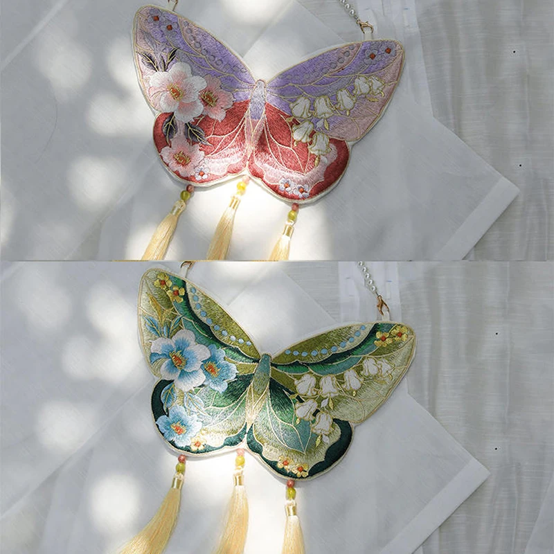Women Chinese Ancient Shoulder Bag Double-Sided Colorful Butterfly Embroidered Small Crossbody Bag Pearl Hanfu Accessories
Women Chinese Ancient Shoulder Bag Double-Sided Colorful Butterfly Embroidered Small Crossbody Bag Pearl Hanfu Accessories