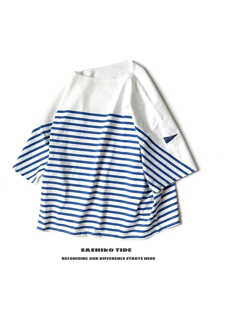 Kapital 22SS Blue White Striped Color Blo Five Sve Loose round Ne ort Sve T-irt Japanese Sle Breathable Cotto...
Kapital 22SS Blue White Striped Color Blo Five Sve Loose round Ne ort Sve T-irt Japanese Sle Breathable Cotto...