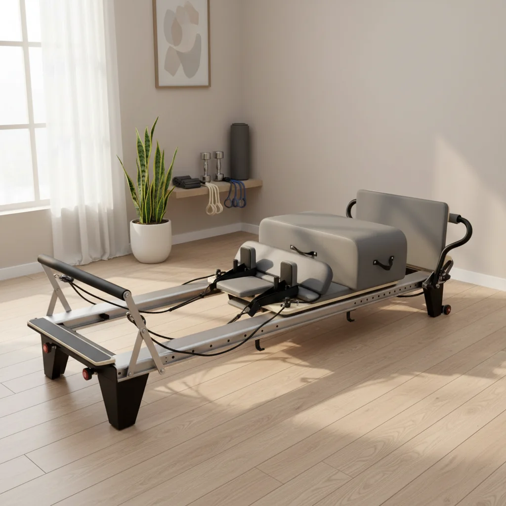 Premium Aluminum Alloy Pilates Core Bed Portable and Adjustable Reformers with Durable Wood Bed for Gym Use
Premium Aluminum Alloy Pilates Core Bed Portable and Adjustable Reformers with Durable Wood Bed for Gym Use