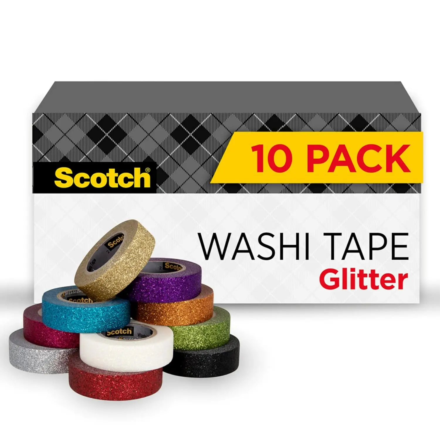 Glitter Washi Tape 10 Rolls for Journaling, Gift Wrapping, DIY Crafts and School Supplies
Glitter Washi Tape 10 Rolls for Journaling, Gift Wrapping, DIY Crafts and School Supplies