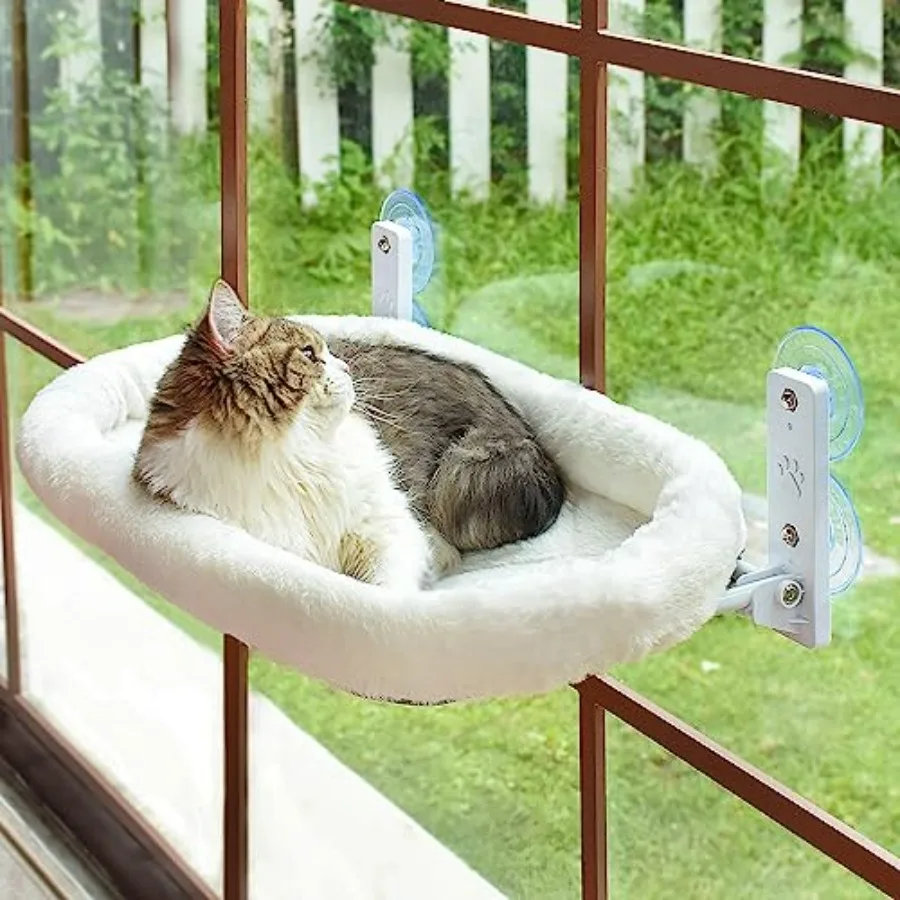 Cordless Cat Window Perch, Window Hammock for Cats with 4 Strong Suction Cups, Solid Metal Frame and Soft Cover, Indoor Cat Bed
Cordless Cat Window Perch, Window Hammock for Cats with 4 Strong Suction Cups, Solid Metal Frame and Soft Cover, Indoor Cat Bed