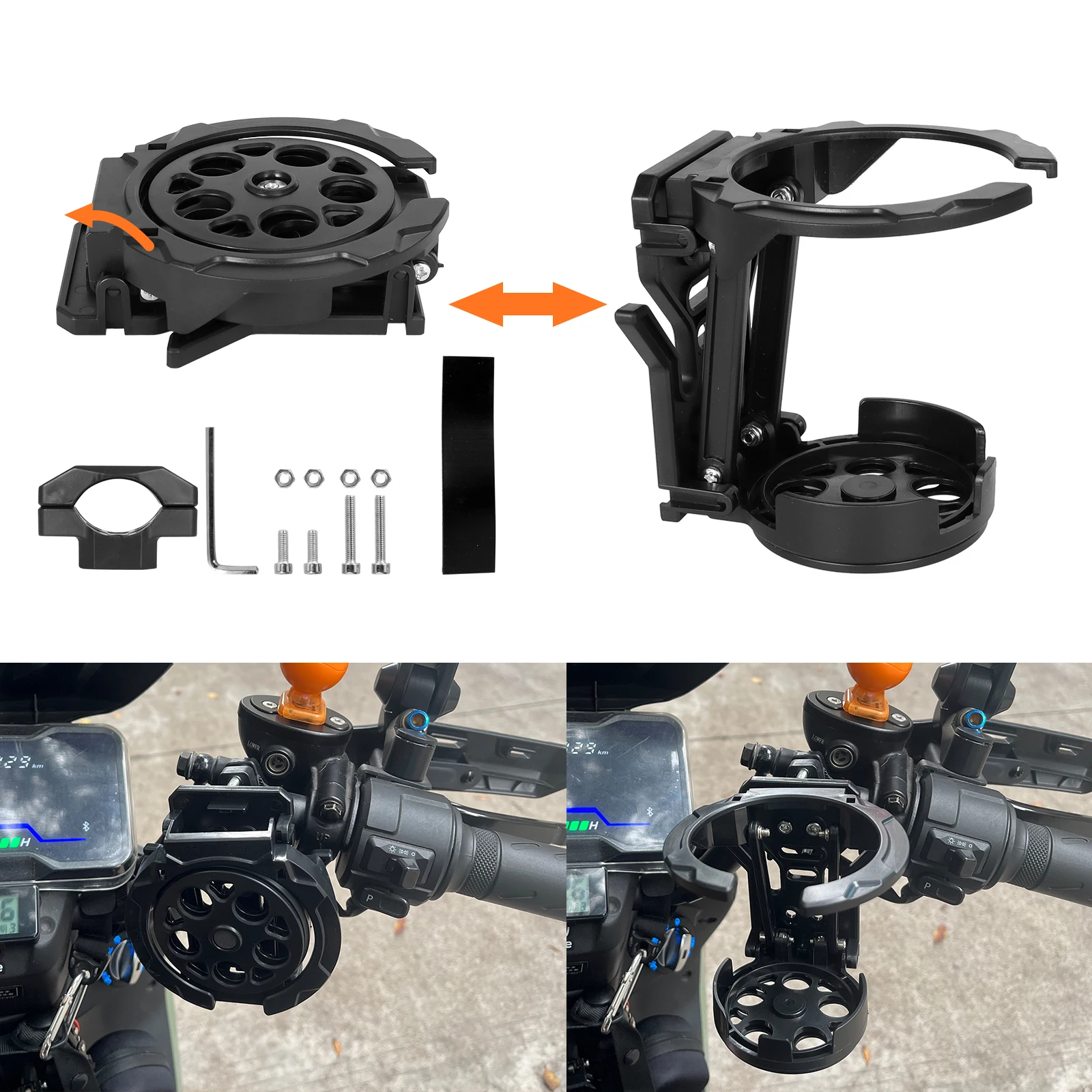 Motorcycle Foldable Cup Holder Black Lightweight Adjustable Water Bottle Mount for Electric Bicycle Sport Cycling Accessories
Motorcycle Foldable Cup Holder Black Lightweight Adjustable Water Bottle Mount for Electric Bicycle Sport Cycling Accessories