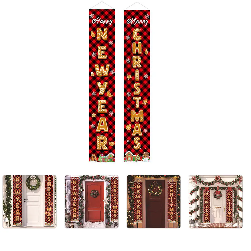Christmas Door Couplet Banners Reusable Holiday Atmosphere Front Porch Room Wall Decoration Christmas Sign Plaid Home
Christmas Door Couplet Banners Reusable Holiday Atmosphere Front Porch Room Wall Decoration Christmas Sign Plaid Home
