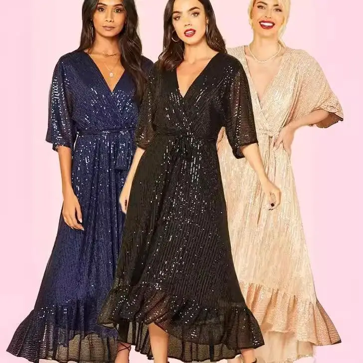 Elastic Waist Sequin Dress Women's Dinner A-Line Skirt Commute Style Mid-Waist Other Fabric Regular Sleeve Basic Single Piece
Elastic Waist Sequin Dress Women's Dinner A-Line Skirt Commute Style Mid-Waist Other Fabric Regular Sleeve Basic Single Piece