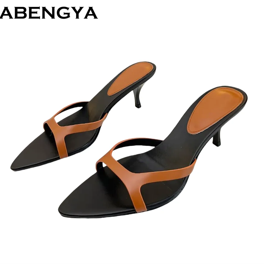 Sexy Point Toe Thin Heel Slippers Woman Leather High Heel Party Shoes For Woman Slides Modern Slippers Summer Women's Sandals
Sexy Point Toe Thin Heel Slippers Woman Leather High Heel Party Shoes For Woman Slides Modern Slippers Summer Women's Sandals