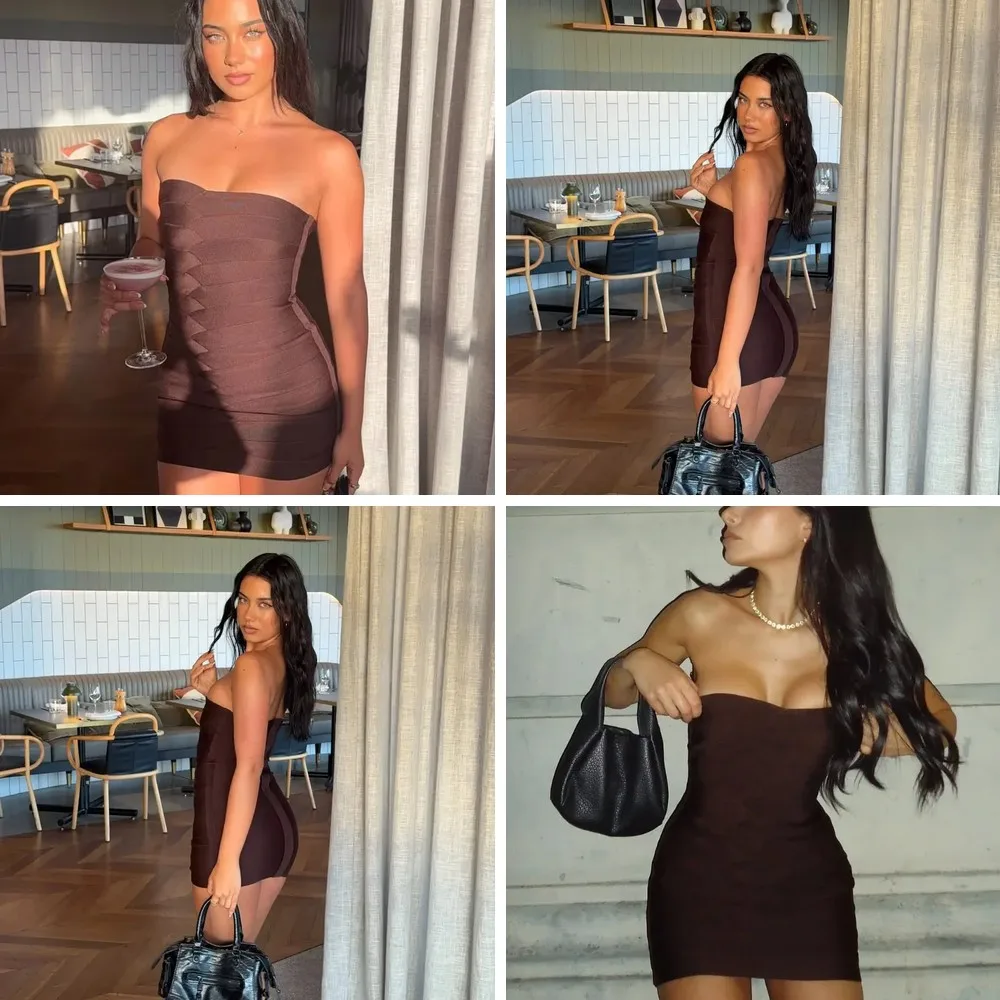 ** Sexy Brown Strapless Bodycon Mini Dress - Backless Sleeveless Club Party Dress for Women ** (Characters: 74)
** Sexy Brown Strapless Bodycon Mini Dress - Backless Sleeveless Club Party Dress for Women ** (Characters: 74)