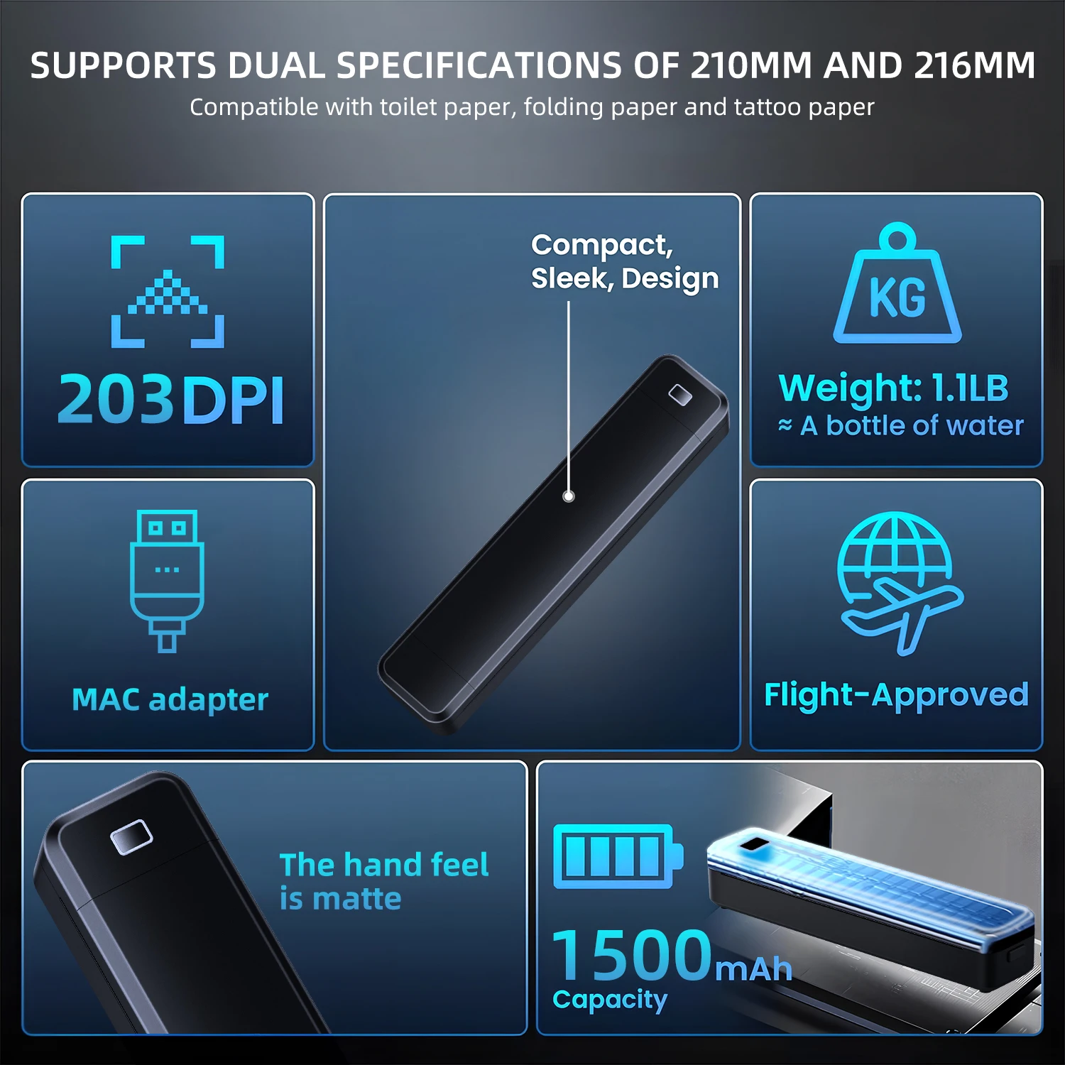 Tattoo A4 Thermal Printer 203dpi Label Maker-Wireless For Portable Inkless Hot Stamp Stencil Template Printing
Tattoo A4 Thermal Printer 203dpi Label Maker-Wireless For Portable Inkless Hot Stamp Stencil Template Printing