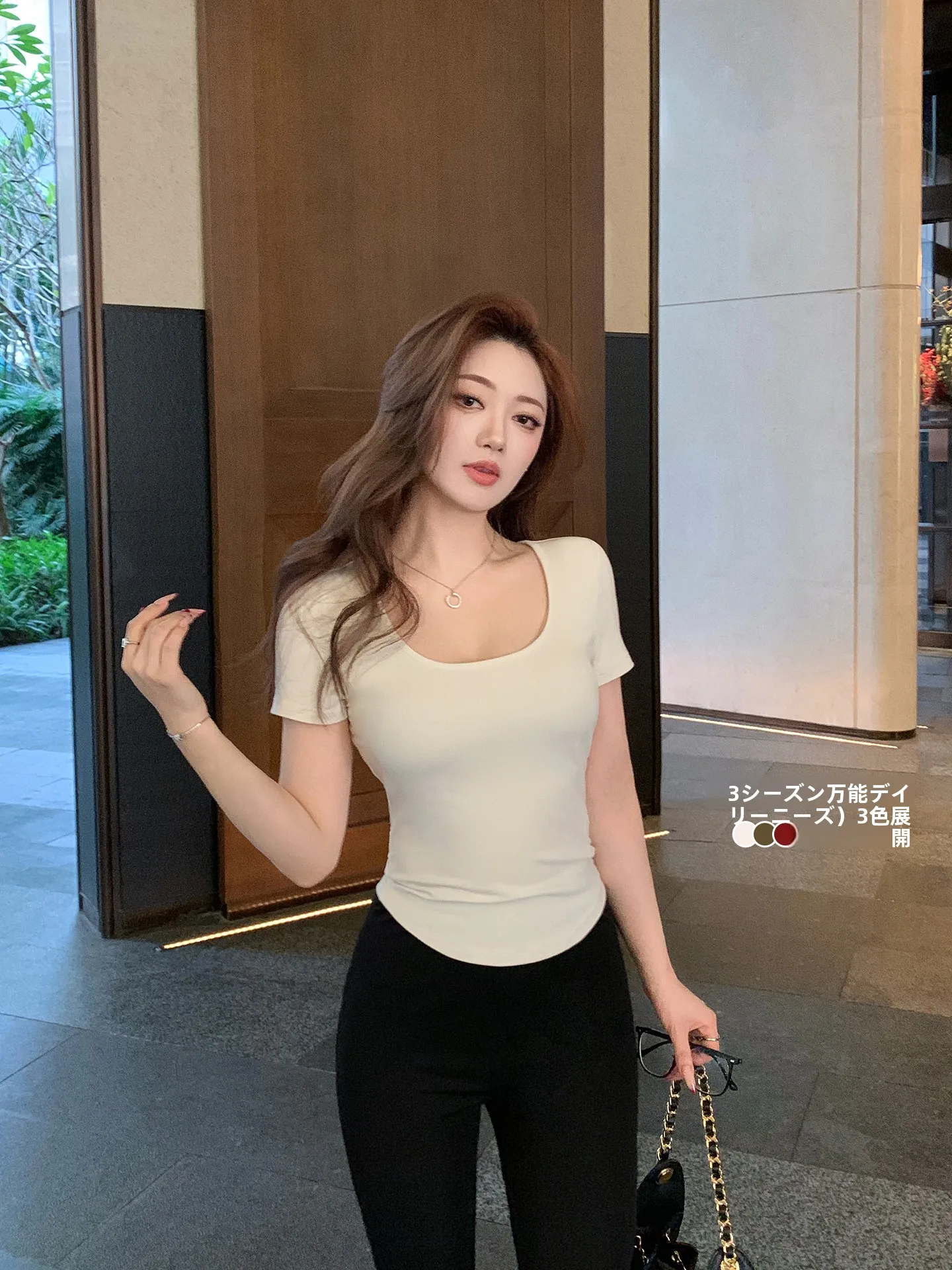 Slim Fit Short Sleeve round Neck T-Shirt Women's Summer Pure Desire Style Lin GuanXing Color U Neck Waist in T-Shirt Green Top
Slim Fit Short Sleeve round Neck T-Shirt Women's Summer Pure Desire Style Lin GuanXing Color U Neck Waist in T-Shirt Green Top