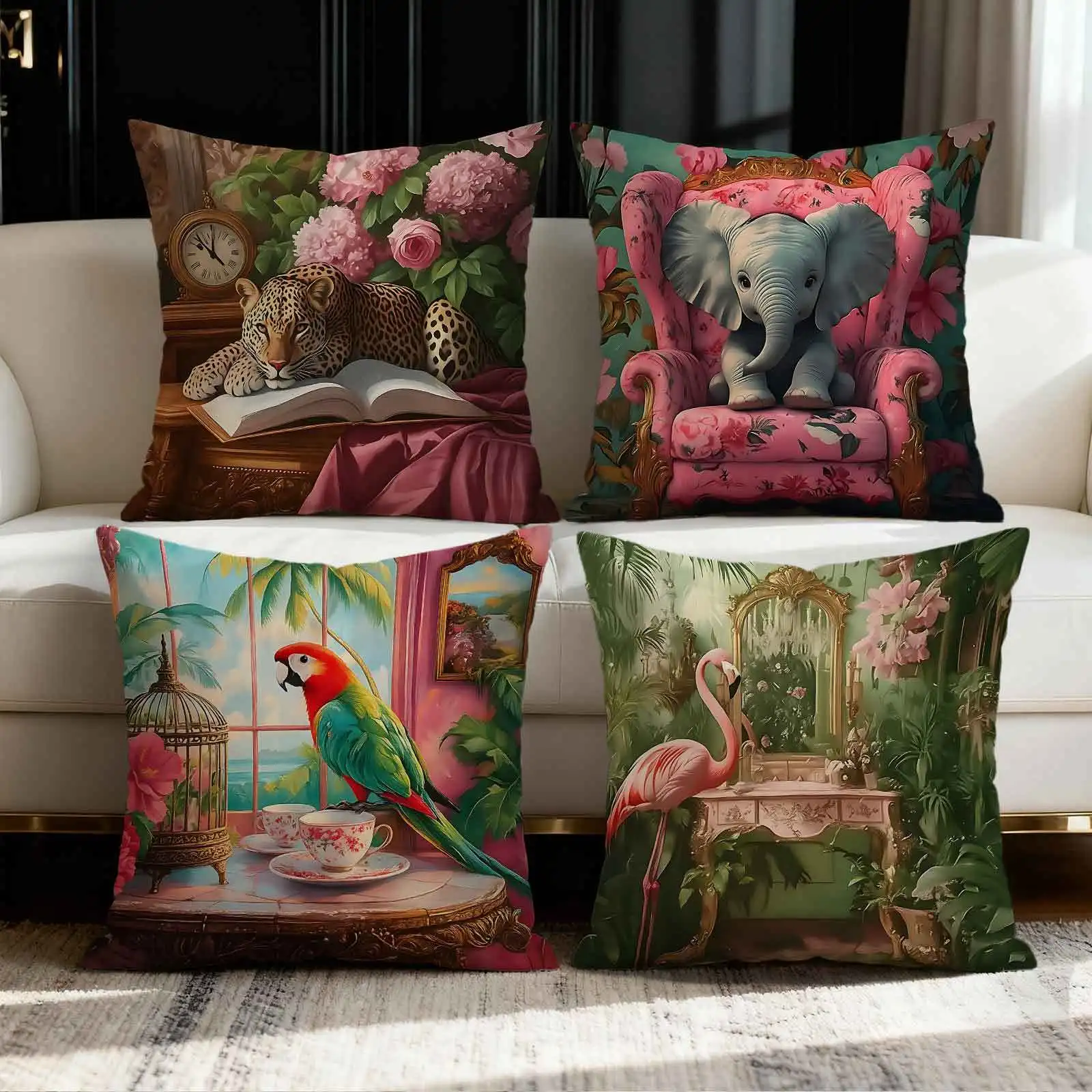 Parrot and flamingo pattern double-sided Printed pillow cover Short plush Suitable rooms bedrooms sofas throw cushion cover
Parrot and flamingo pattern double-sided Printed pillow cover Short plush Suitable rooms bedrooms sofas throw cushion cover