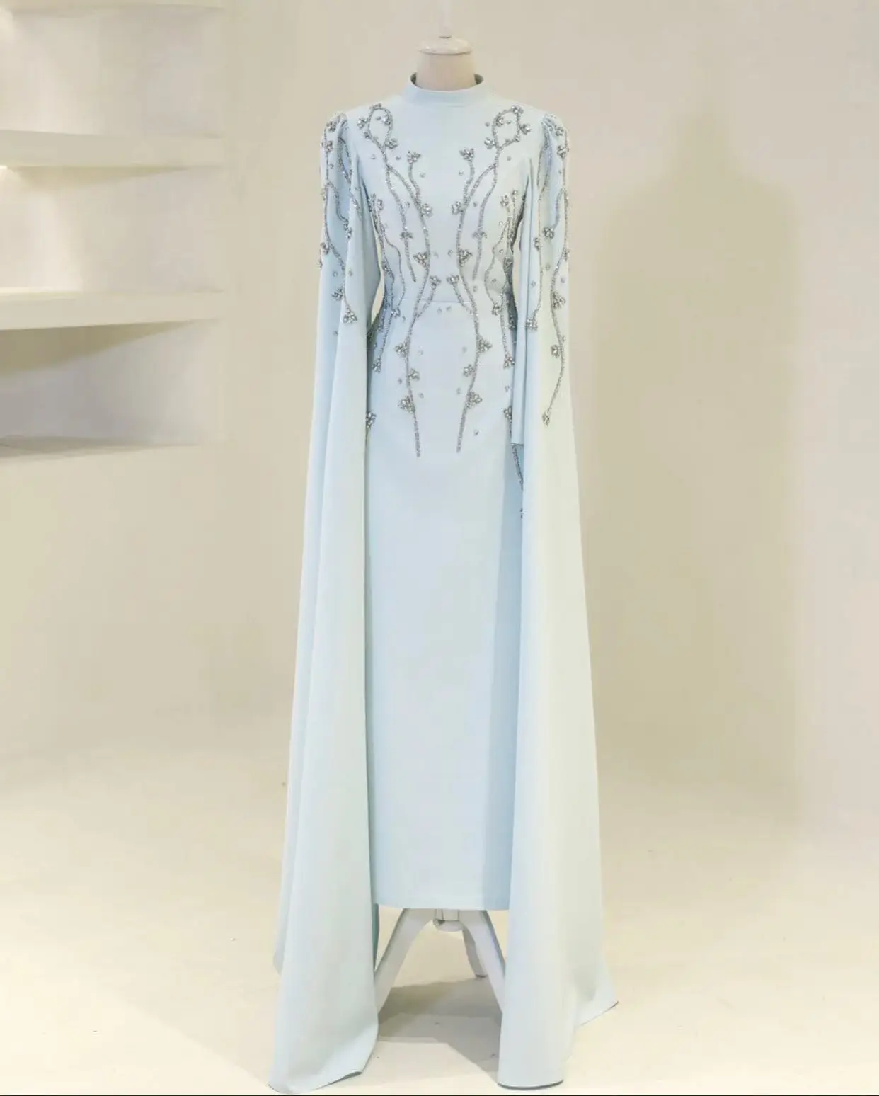 Customized Luxury Jersey Straight Crystal Flowers Evening Dress High Quality Long Sleeves High Collar Floor Length prom dresses
Customized Luxury Jersey Straight Crystal Flowers Evening Dress High Quality Long Sleeves High Collar Floor Length prom dresses