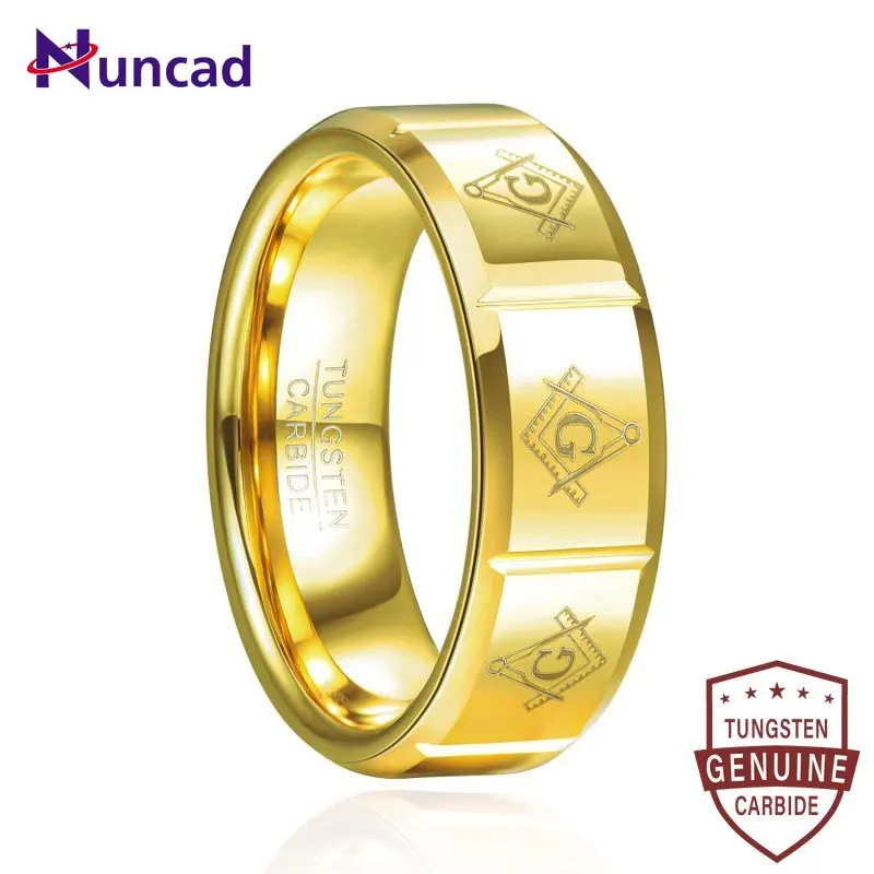 Nuncad 8mm Electric Gold Laser Masonic Pattern Gold Tungsten Carbide Ring Men's Fashion Wedding Jewelry Size 7-12
Nuncad 8mm Electric Gold Laser Masonic Pattern Gold Tungsten Carbide Ring Men's Fashion Wedding Jewelry Size 7-12