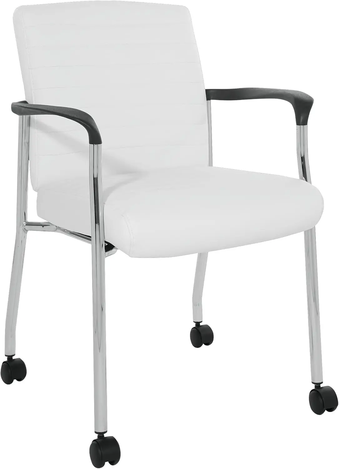 Office Star Fl Series Faux Leather Padded Guest Chair With Built-In Lumbar Support And Casters, White With Chrome Frame
Office Star Fl Series Faux Leather Padded Guest Chair With Built-In Lumbar Support And Casters, White With Chrome Frame