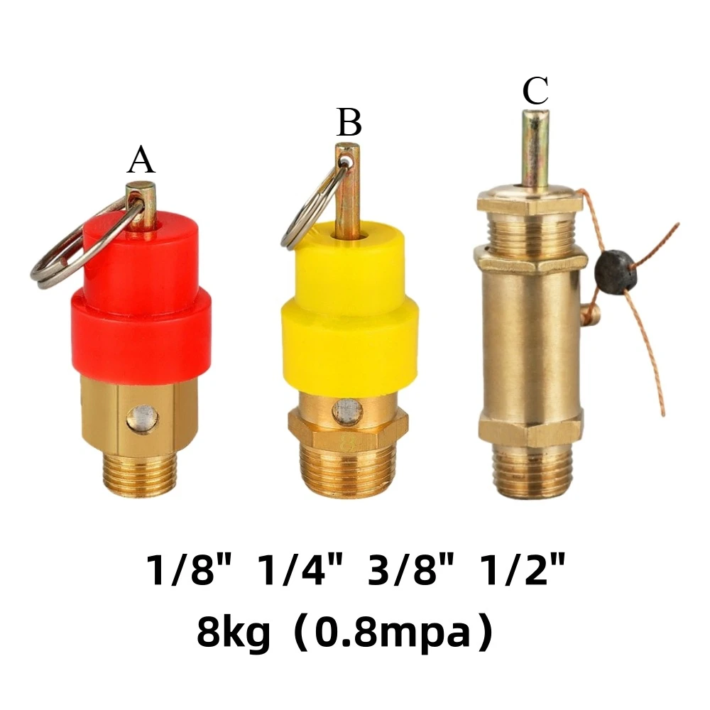 1/8" 1/4'' 3/8" 1/2" BSP 8KG/0.8mpa Air Compressor Safety Relief Valve Pressure Release Regulator for Pressure Piping
1/8" 1/4'' 3/8" 1/2" BSP 8KG/0.8mpa Air Compressor Safety Relief Valve Pressure Release Regulator for Pressure Piping