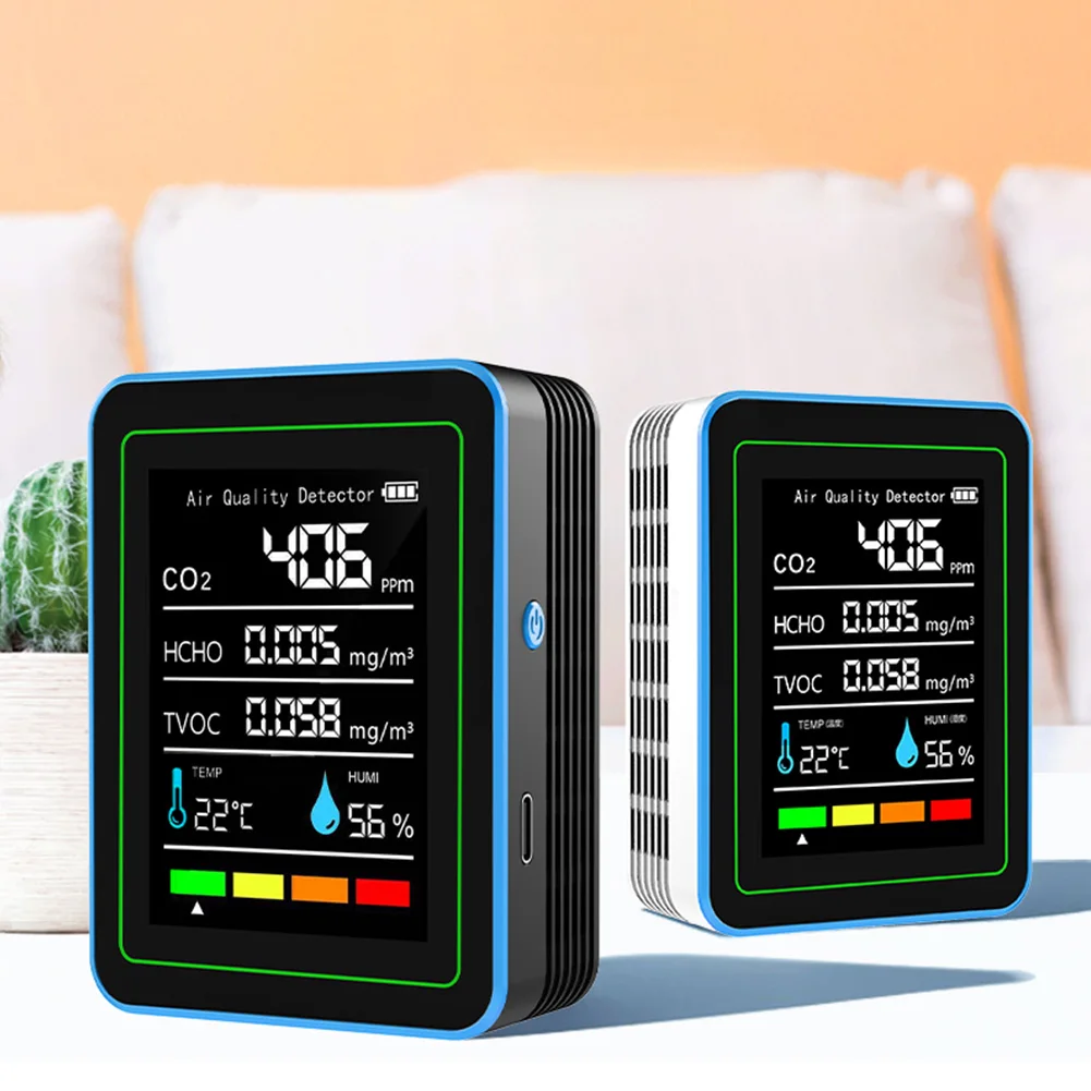 5-in-1 Air Quality Monitor Indoor Air Quality Meter USB Charging CO2 Detector Portable Formaldehyde Monitor for Indoor Outdoor
5-in-1 Air Quality Monitor Indoor Air Quality Meter USB Charging CO2 Detector Portable Formaldehyde Monitor for Indoor Outdoor