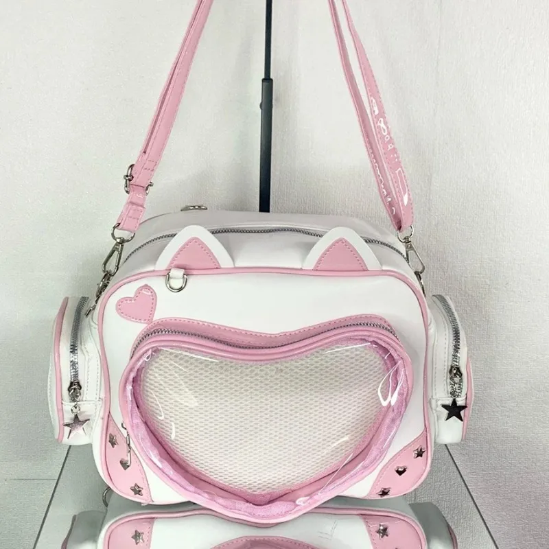 Cat Ear Leather Backpack Pink Kawaii Transparent Ita-Bag Women Shoulder Bags School Teenage Girls Travel Bagpack
Cat Ear Leather Backpack Pink Kawaii Transparent Ita-Bag Women Shoulder Bags School Teenage Girls Travel Bagpack