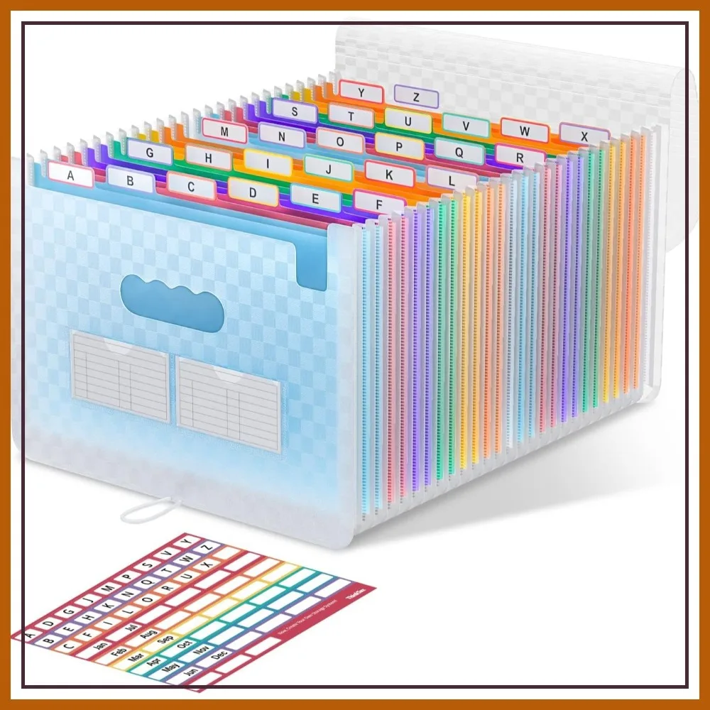 26 Pocket Accordion File Organizer, A-Z Tabs, Letter/A4 Size, Monthly Bill Receipt Holder - Blue
26 Pocket Accordion File Organizer, A-Z Tabs, Letter/A4 Size, Monthly Bill Receipt Holder - Blue