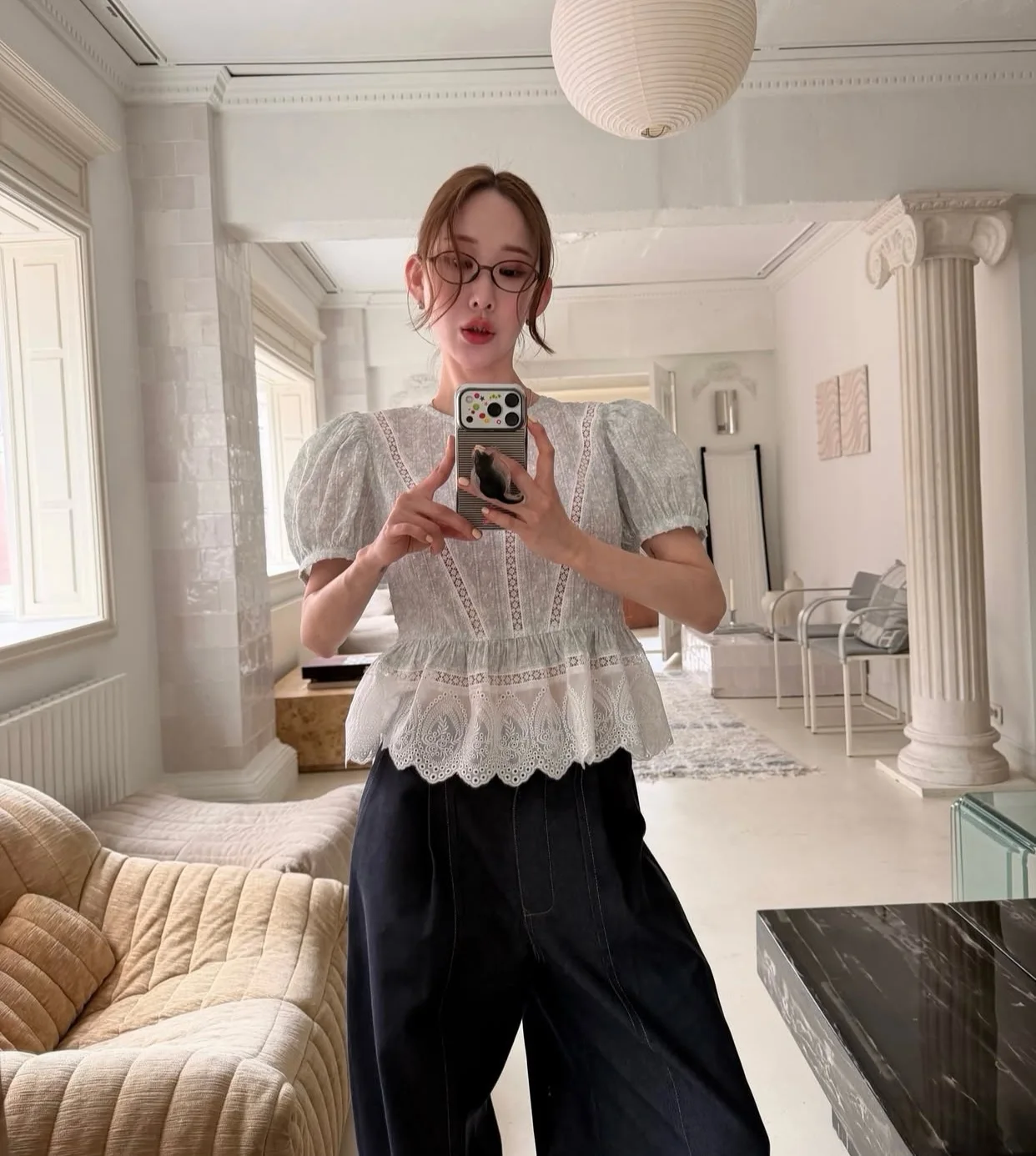 Dongda Gate Women's Vintage Lace Trim Splice Bubble Sleeve Short Sleeve Shirt Top Female Breathable round Neck Loose Fit Summ...
Dongda Gate Women's Vintage Lace Trim Splice Bubble Sleeve Short Sleeve Shirt Top Female Breathable round Neck Loose Fit Summ...