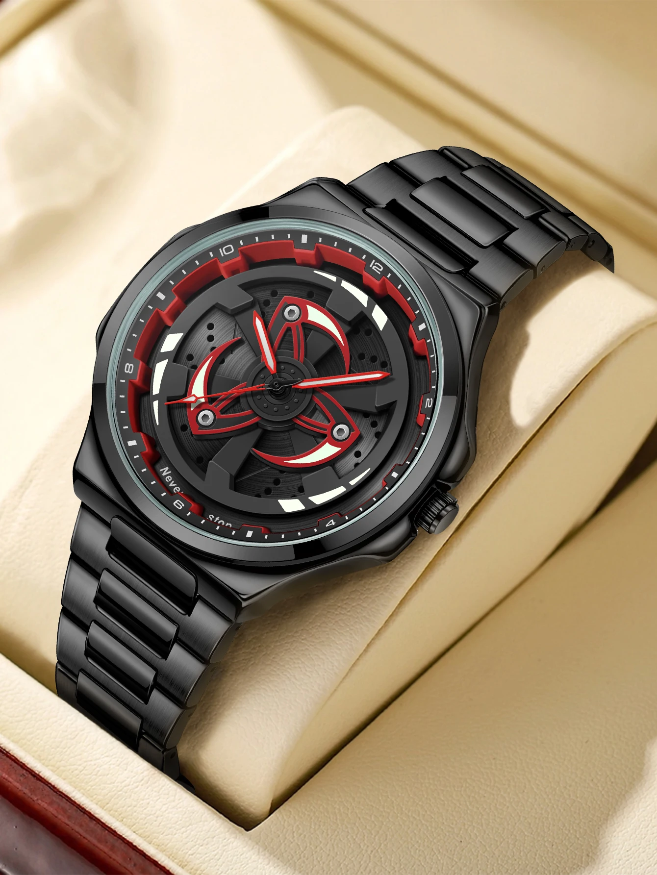 Men's Black Steel Quartz Watch - Stylish Rotating Bezel, Premium Creative Gift Idea
Men's Black Steel Quartz Watch - Stylish Rotating Bezel, Premium Creative Gift Idea