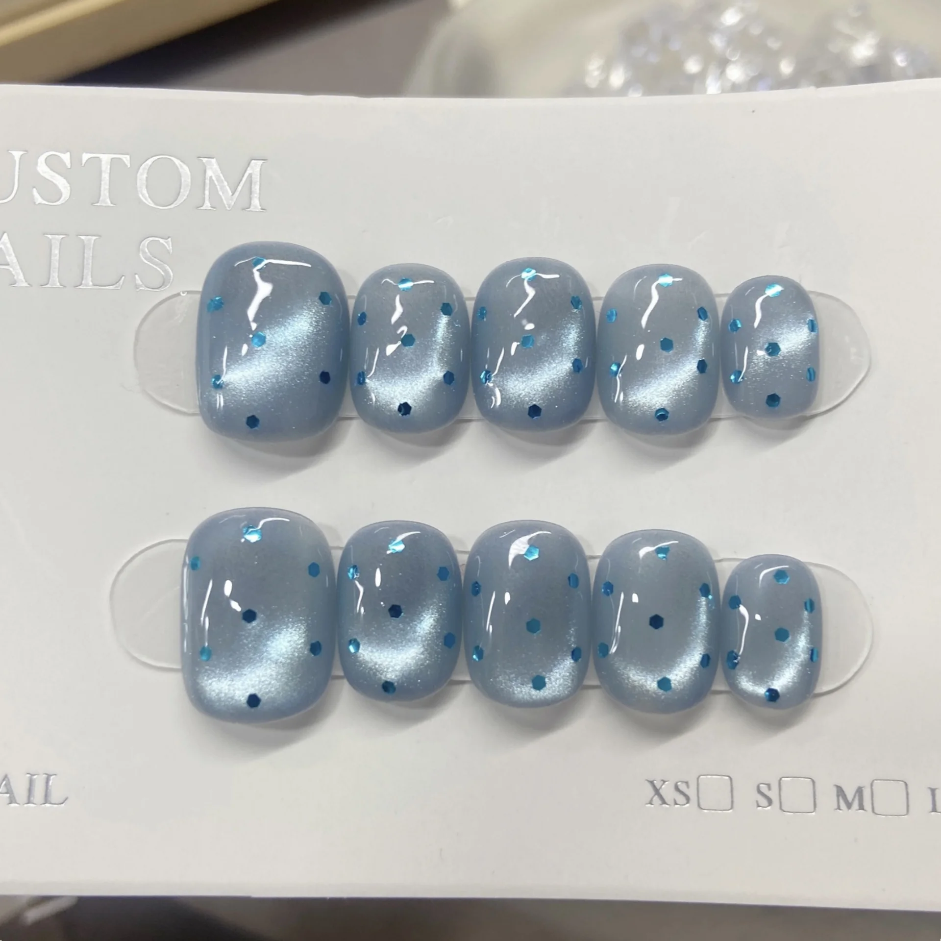 10pcs Handmade False Nails Tips Korean-Style Summer Cat's Eye Polka Dots Press on Nails Lines Star Fake Nail As Gifts for Girls
10pcs Handmade False Nails Tips Korean-Style Summer Cat's Eye Polka Dots Press on Nails Lines Star Fake Nail As Gifts for Girls