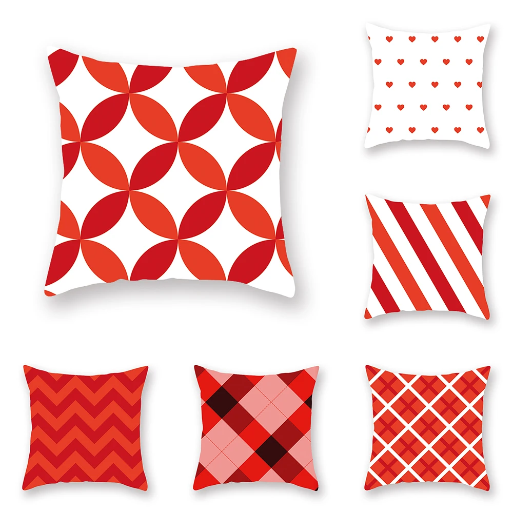 Simple Red Geometric Printing Pattern Cushion Cover Home Living Room Sofa Decoration Square Polyester Pillow
Simple Red Geometric Printing Pattern Cushion Cover Home Living Room Sofa Decoration Square Polyester Pillow
