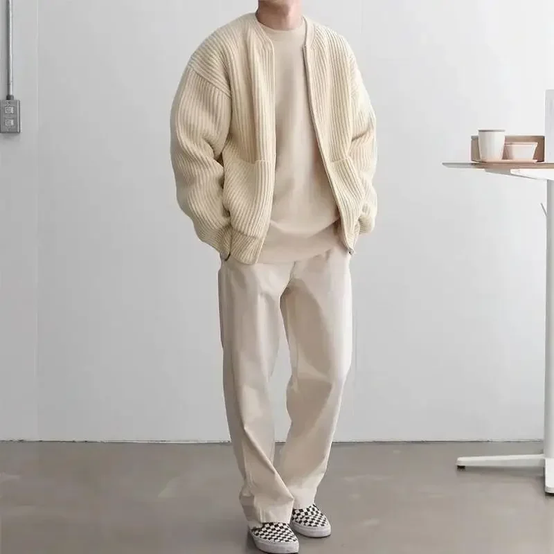 Sweater Men 2023 Autumn and Winter New Fashion Zipper Knit Cardigan Man's Coats Solid O-neck Loose and Casual Long Sleeve Jacket
Sweater Men 2023 Autumn and Winter New Fashion Zipper Knit Cardigan Man's Coats Solid O-neck Loose and Casual Long Sleeve Jacket