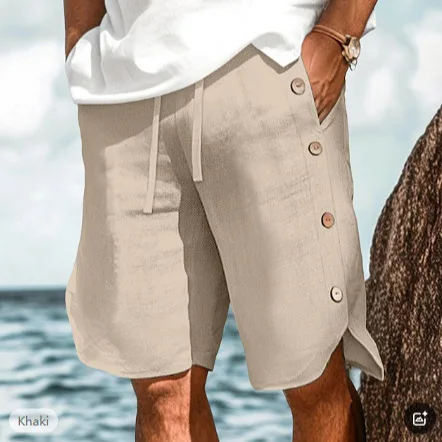 Loose Fit Side Button Jogger Shorts for Men Casual Solid Color Shorts with Pockets, Ideal for Workout, Beach Streetwear
Loose Fit Side Button Jogger Shorts for Men Casual Solid Color Shorts with Pockets, Ideal for Workout, Beach Streetwear