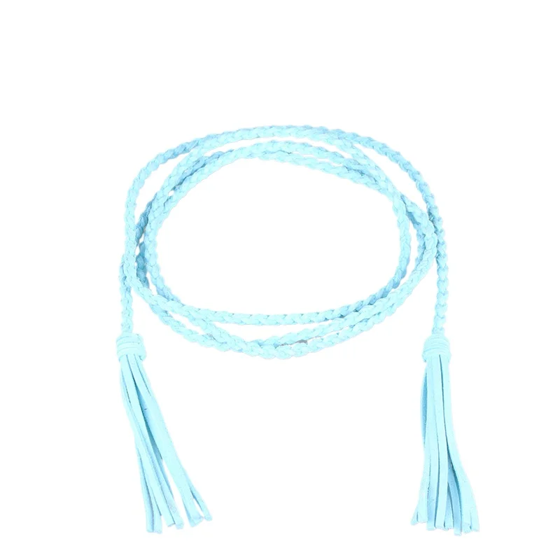 Blue Braided Leather Women Belt Thin Tassel Ladies Belts for Dresses Candy Color New Summer Lace-up Green Belt Women Black Red
Blue Braided Leather Women Belt Thin Tassel Ladies Belts for Dresses Candy Color New Summer Lace-up Green Belt Women Black Red
