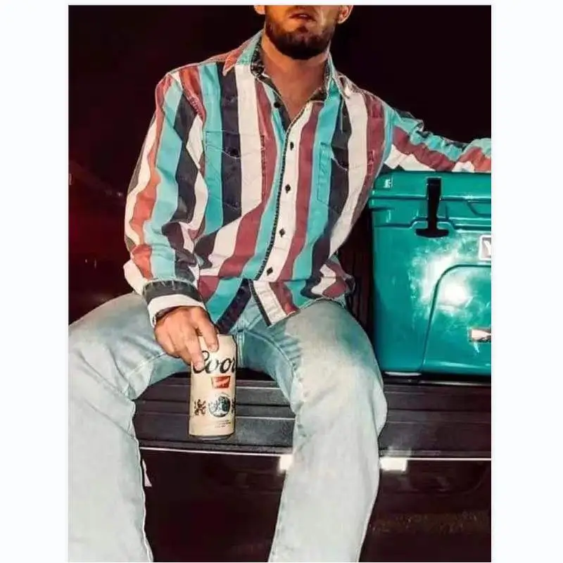 Молодежный полосатый мужской длинный повседневный кардиган с лацканами и принтом, полиэстер, 00% весенний сезон, открытый кардиган
Молодежный полосатый мужской длинный повседневный кардиган с лацканами и принтом, полиэстер, 00% весенний сезон, открытый кардиган