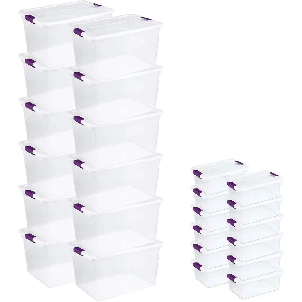 Набор из 12 сумок для хранения с прозрачными крышками: 66 литров и 15 литров для организации дома.
Набор из 12 сумок для хранения с прозрачными крышками: 66 литров и 15 литров для организации дома.